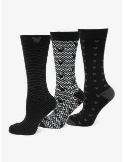 Budget 🔥 Disney Mickey Mouse Silhouette 3 Pair Sock Set 🎉