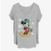 Deals ✨ Disney Mickey Mouse Big Holiday Mickey 👧 Girls T-Shirt Plus Size 😉