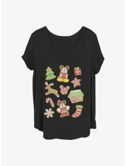 Discount 👏 Disney Mickey Mouse 🎅 Christmas Cookies 👧 Girls T-Shirt Plus Size ⭐