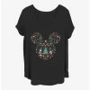 Deals ⭐ Disney Mickey Mouse ❄ Christmas Ear Fill 👧 Girls T-Shirt Plus Size ⭐