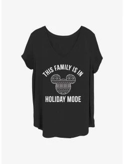 Outlet 🌟 Disney Mickey Mouse Family Holiday Mode 👧 Girls T-Shirt Plus Size 🎁