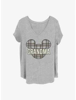 Budget 🎁 Disney Mickey Mouse Grandma Holiday Patch 👧 Girls T-Shirt Plus Size ⌛