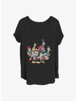 Brand new 🥰 Disney Mickey Mouse Holiday Group 👧 Girls T-Shirt Plus Size 🎉