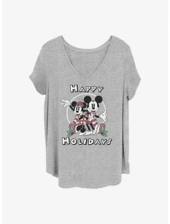 Discount 🛒 Disney Mickey Mouse Mickey & Minnie Holiday 👧 Girls T-Shirt Plus Size 😉