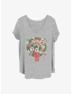 Budget ⭐ Disney Mickey Mouse Mickey Friends Wreath 👧 Girls T-Shirt Plus Size 🔔