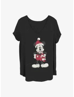 New ❤️ Disney Mickey Mouse Mickey Hat 👧 Girls T-Shirt Plus Size 🛒
