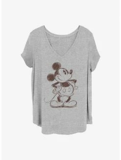 Cheap 🛒 Disney Mickey Mouse Mickey Sketch 👧 Girls T-Shirt Plus Size 🛒