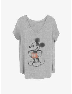 Coupon 🔔 Disney Mickey Mouse Mickey Watery 👧 Girls T-Shirt Plus Size 🛒