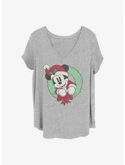 Brand new 🎁 Disney Mickey Mouse Mickey Wreath 👧 Girls T-Shirt Plus Size 🔥
