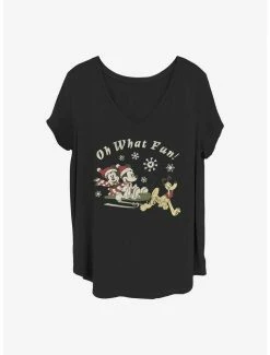New ❤️ Disney Mickey Mouse Oh What Fun 👧 Girls T-Shirt Plus Size 🥰