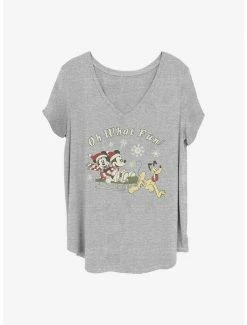 Hot Sale 💯 Disney Mickey Mouse Oh What Fun 👧 Girls T-Shirt Plus Size 🛒