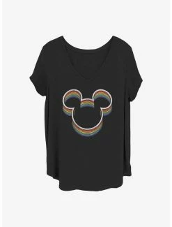 Best Sale 🧨 Disney Mickey Mouse Rainbow Ears 👧 Girls T-Shirt Plus Size ✔️