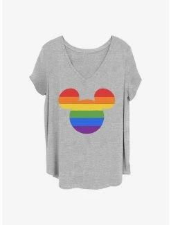 Cheapest 🧨 Disney Mickey Mouse Rainbow Ears 👧 Girls T-Shirt Plus Size ✔️
