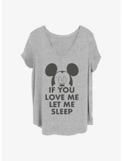 Cheapest 🤩 Disney Mickey Mouse Let Me Sleep 👧 Girls T-Shirt Plus Size 👍