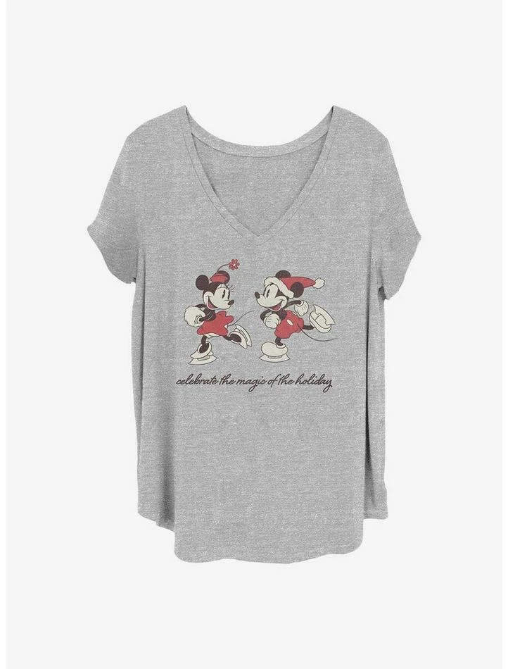 Promo π₯° Disney Mickey Mouse Vintage Holiday Skaters π§ Girls T-Shirt Plus Size π