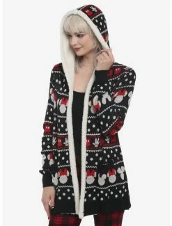 Best deal ⌛ Disney Mickey Mouse & Minnie Mouse Sherpa 👧 Girls Open Cardigan 💯