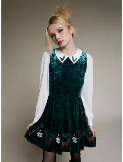 Deals ✔️ Her Universe Disney Holiday Velvet Long-Sleeve 👗 Dress 🤩