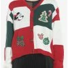 Promo 🛒 Her Universe Disney Holiday Mickey Mouse Patchwork 👧 Girls Cardigan 🎁