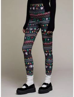 Cheap 🧨 Her Universe Disney Holiday Mickey Mouse & Friends Fair Isle Leggings ✨