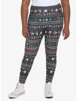 Cheapest 😀 Her Universe Disney Holiday Mickey Mouse & Friends Fair Isle Leggings Plus Size 🧨