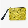 Best Pirce 🔥 Disney Mickey Mouse Mickey Mouse Icon Doodles All Over Yellows Black Single Pocket Wristlet ⌛