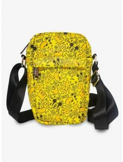 Best Pirce π Disney Mickey Mouse Icon Doodles Collage Cross Body Bag π€©