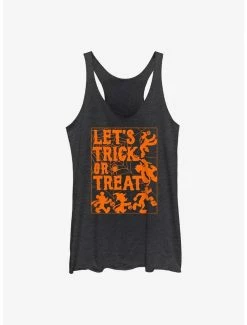 New ❤️ Disney Mickey Mouse Let's Trick or Treat Spiderweb 👧 Girls Tank ⌛