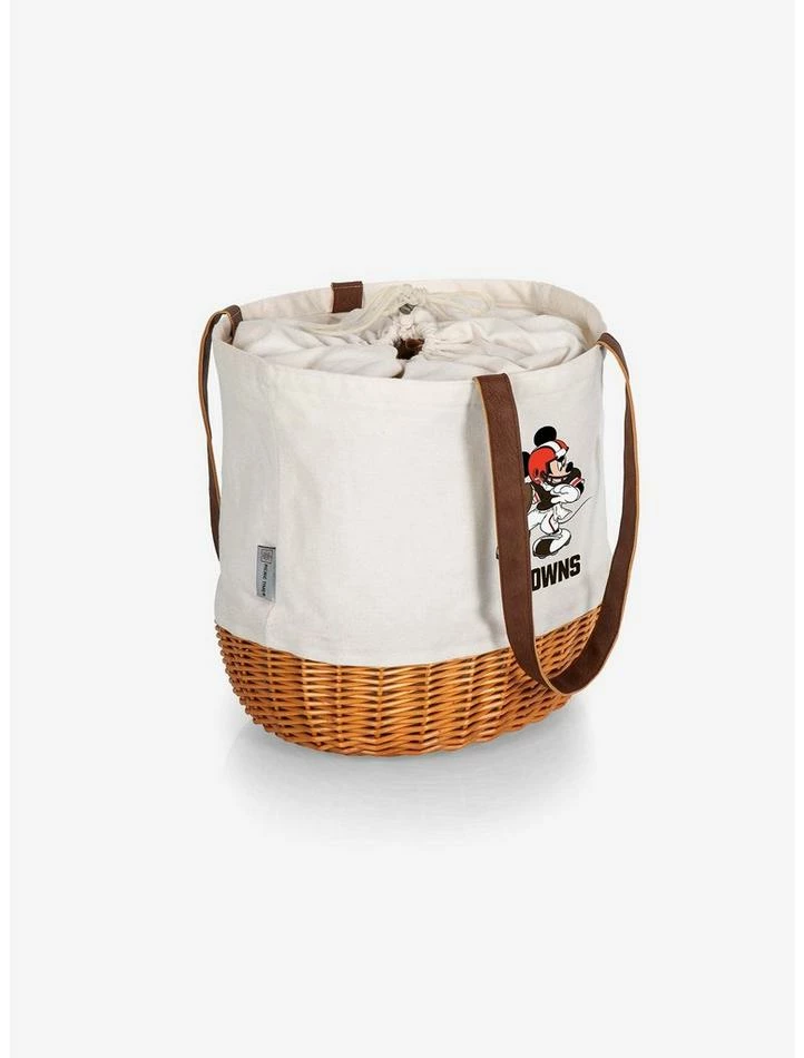 Brand new π₯° Disney Mickey Mouse NFL Cleveland Browns Canvas Willow Basket Tote π - Image 2
