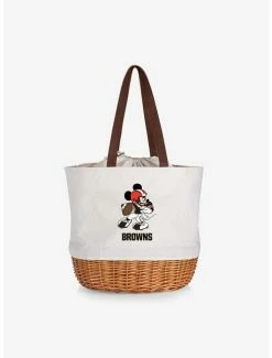 Brand new 🥰 Disney Mickey Mouse NFL Cleveland Browns Canvas Willow Basket Tote 🔔