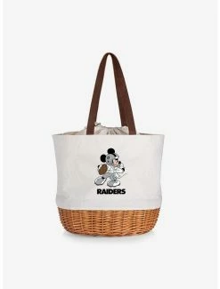 Buy 🌟 Disney Mickey Mouse NFL Las Vegas Raiders Canvas Willow Basket Tote 🔥