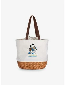 Best deal 💯 Disney Mickey Mouse NFL Los Angeles Chargers Canvas Willow Basket Tote 💯