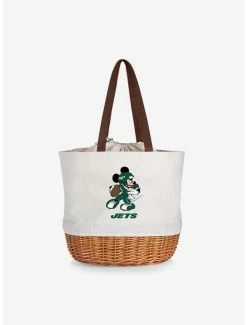 Deals 🧨 Disney Mickey Mouse NFL New York Jets Canvas Willow Basket Tote 🔥