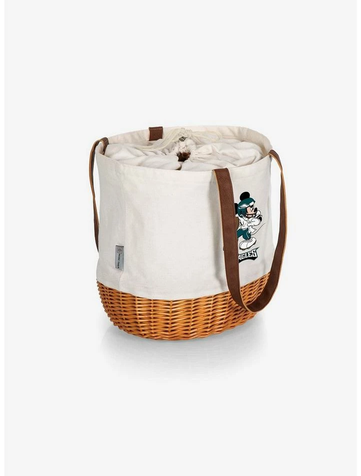 Deals π₯° Disney Mickey Mouse NFL Philadelphia Eagles Canvas Willow Basket Tote β - Image 2