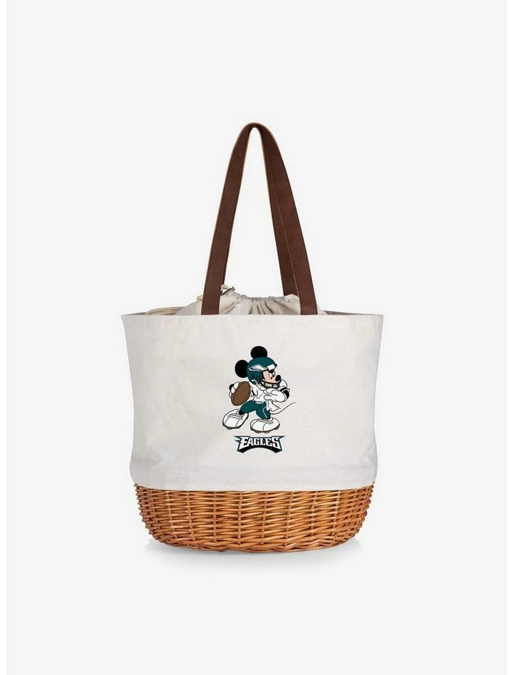 Deals π₯° Disney Mickey Mouse NFL Philadelphia Eagles Canvas Willow Basket Tote β