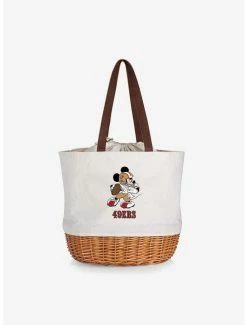 Brand new 👍 Disney Mickey Mouse NFL San Francisco 49Ers Canvas Willow Basket Tote 😉
