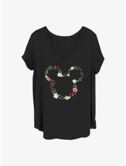 Brand new 👏 Disney Mickey Mouse Floral Mickey 👧 Girls T-Shirt Plus Size 🔥