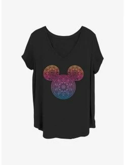 Coupon 🎉 Disney Mickey Mouse Mickey Mandala Fill 👧 Girls T-Shirt Plus Size 👍