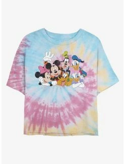 Coupon 🧨 Disney Mickey Mouse Friends Tie Dye Crop 👧 Girls T-Shirt 🎁