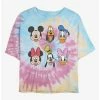 Cheap 🌟 Disney Mickey Mouse Friends Faces Tie Dye Crop 👧 Girls T-Shirt 🔥