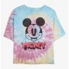 Promo 🌟 Disney Mickey Mouse Heads Up Tie Dye Crop 👧 Girls T-Shirt 🎁