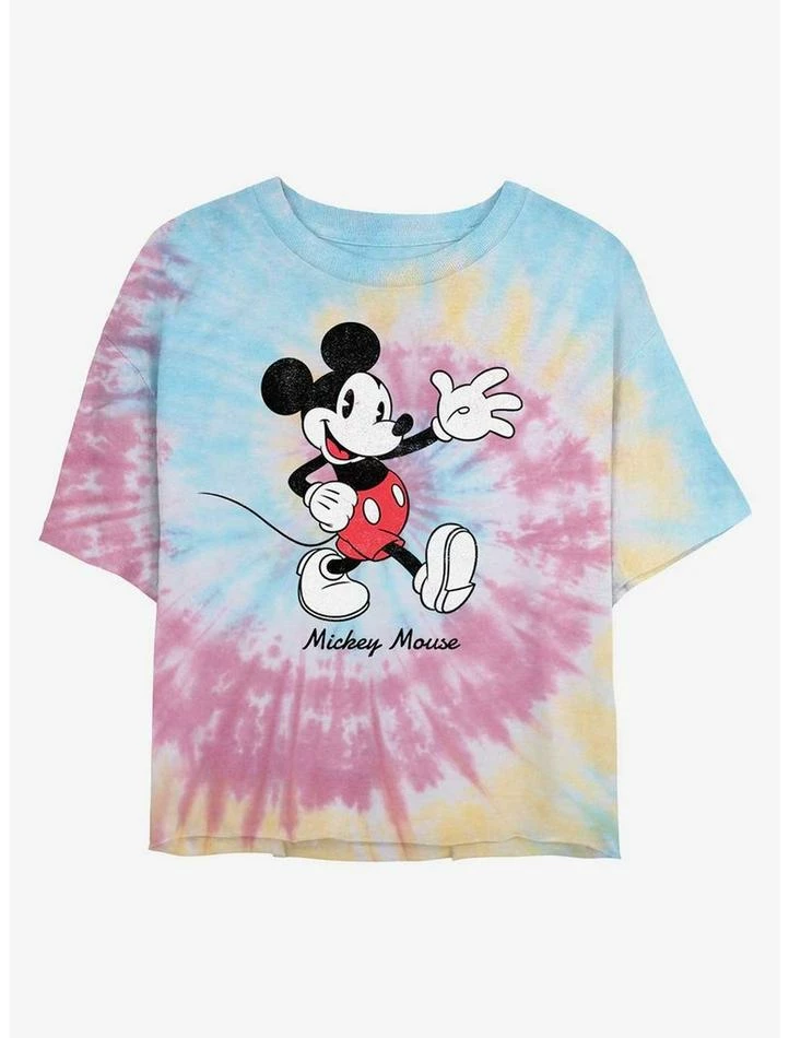 Budget π Disney Mickey Mouse Mickey Tie Dye Crop π§ Girls T-Shirt π§¨