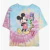 Best deal 🔥 Disney Mickey Mouse Mickey Name Tie Dye Crop 👧 Girls T-Shirt ❤️