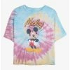 Best Sale 🛒 Disney Mickey Mouse Mickey Pose Tie Dye Crop 👧 Girls T-Shirt 🤩