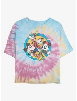 Best deal ⌛ Disney Mickey Mouse Original Buddies Tie Dye Crop 👧 Girls T-Shirt ❤️