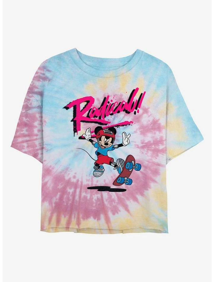 Budget β¨ Disney Mickey Mouse Rad Mickey Tie Dye Crop π§ Girls T-Shirt π