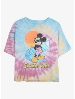 Best deal 🔔 Disney Mickey Mouse Sunshine Seeker Tie Dye Crop 👧 Girls T-Shirt ✔️