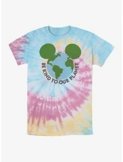 Hot Sale ❤️ Disney Mickey Mouse Be Kind To Our Planet Tie Dye T-Shirt 👏