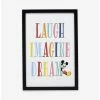 Brand new 👍 Disney Mickey Mouse Colorful Laugh Imagine Dream Framed Wood Wall Decor ✨