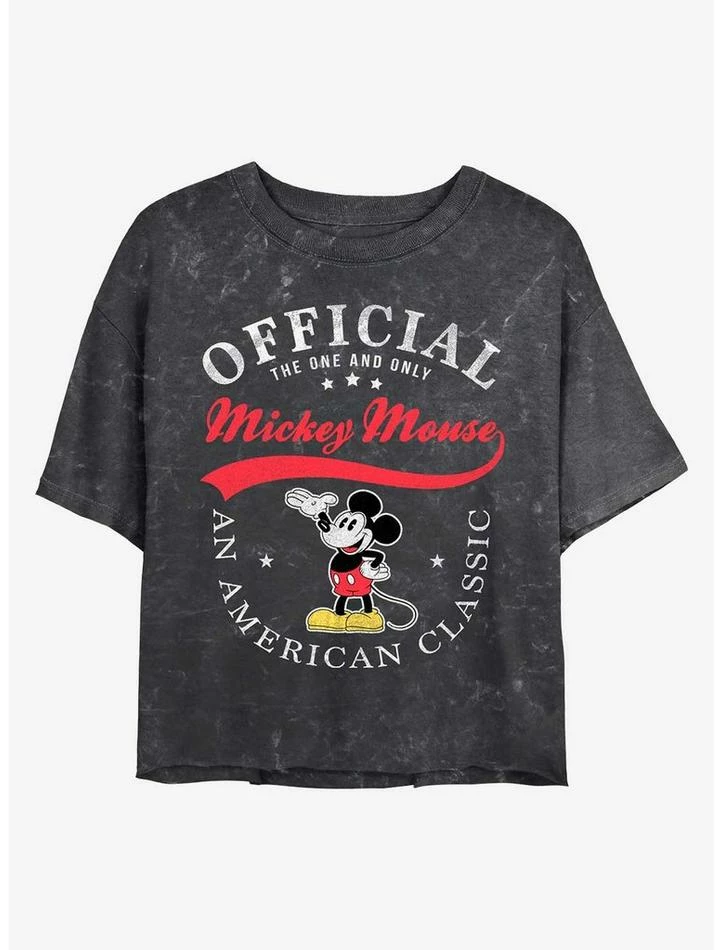 Coupon β€οΈ Disney Mickey Mouse An American Classic Mineral Wash Crop π§ Girls T-Shirt β