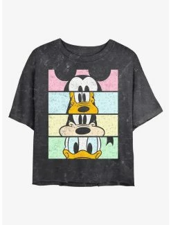 Flash Sale ✨ Disney Mickey Mouse Eyes On You Mineral Wash Crop 👧 Girls T-Shirt 🧨